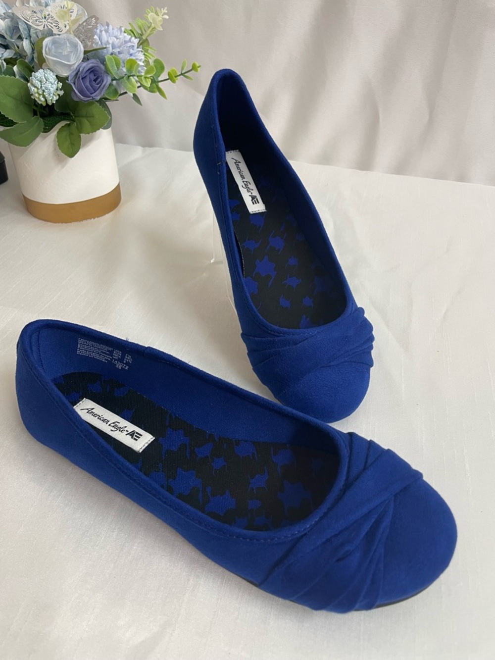American Eagle Outfitters Royal Blue Knot Ballet Flats women’s Size US  7.5 - Picture 2 of 8